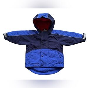 Hanna Andersson Blue Hooded Fleece Lined Jacket Toddler size 80 (12-18 months)